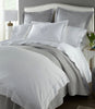 Harmony Scallop Sateen Flat Sheet Mist on a Bed in a Transitional Bedroom