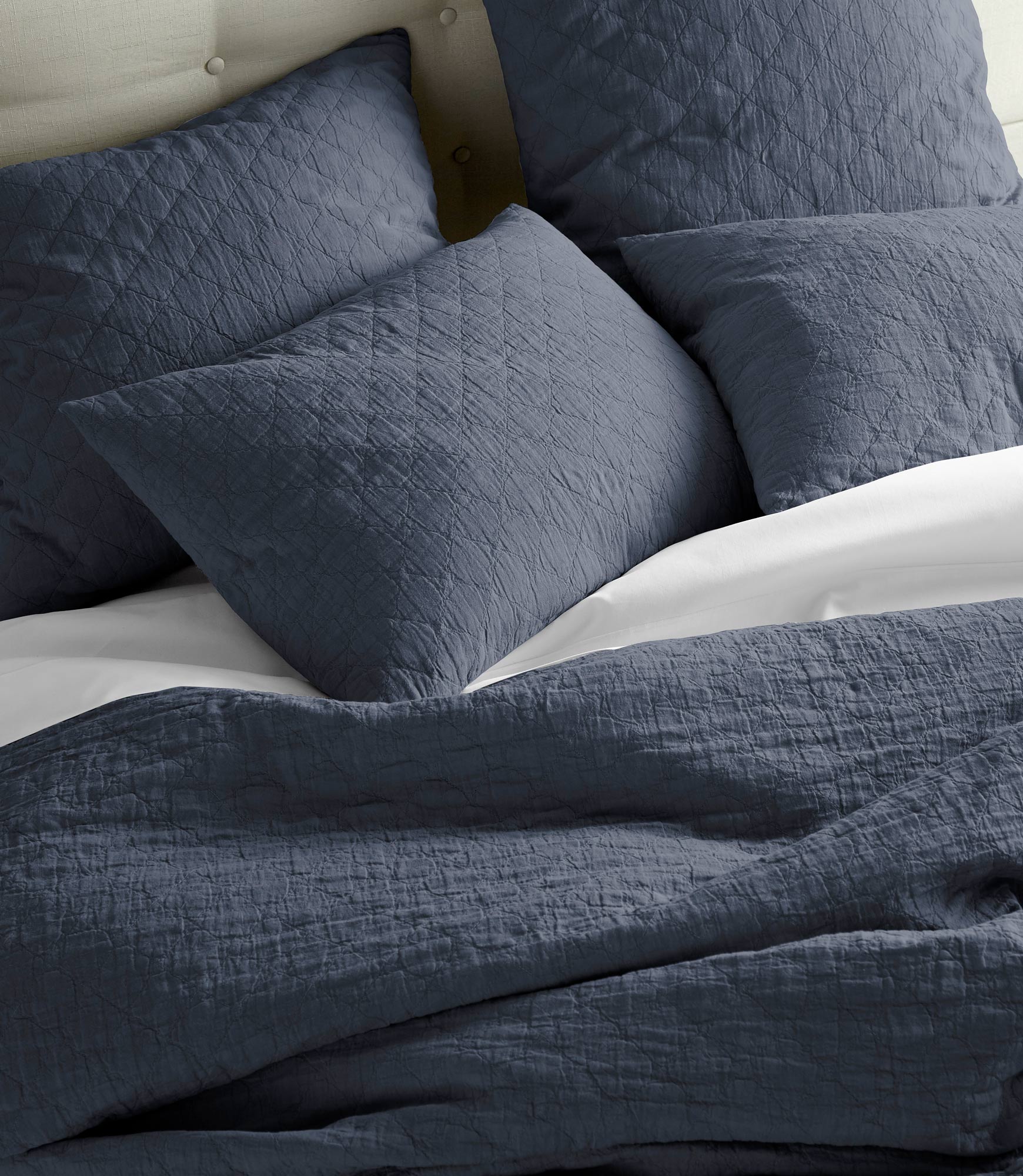 Blue discount linen blanket