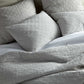 Heritage Quilt and Shams in Grey on Bed