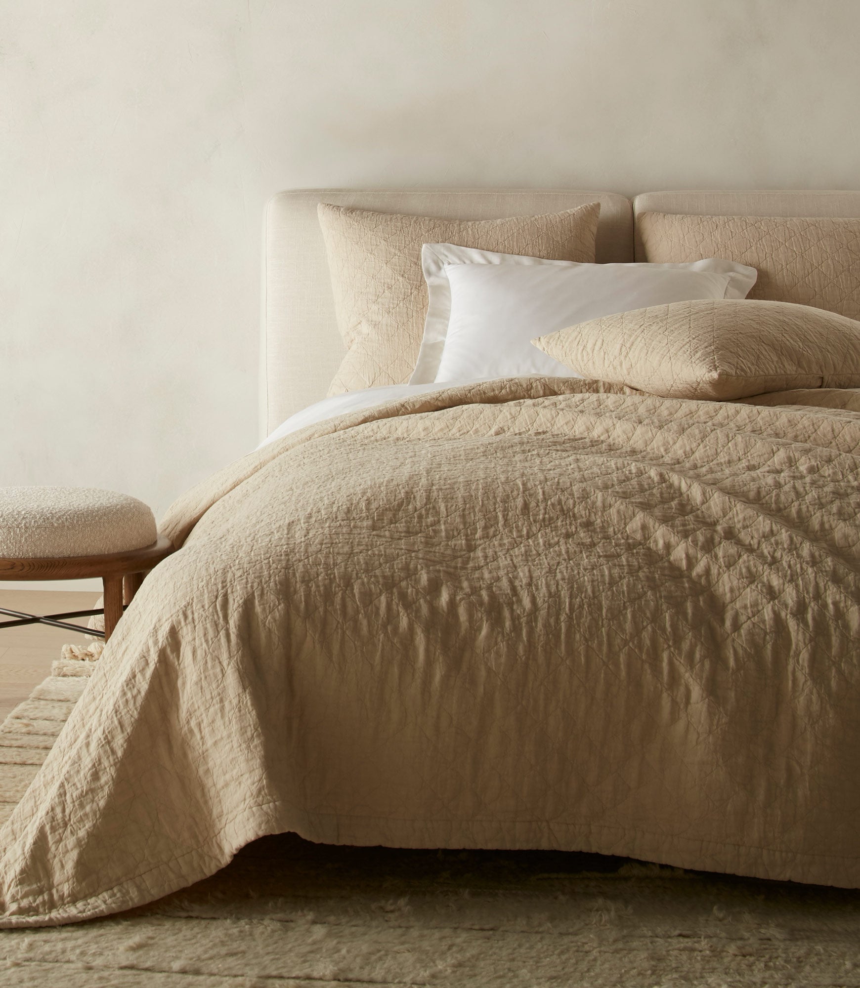 Heritage Stonewashed Quilt Sand