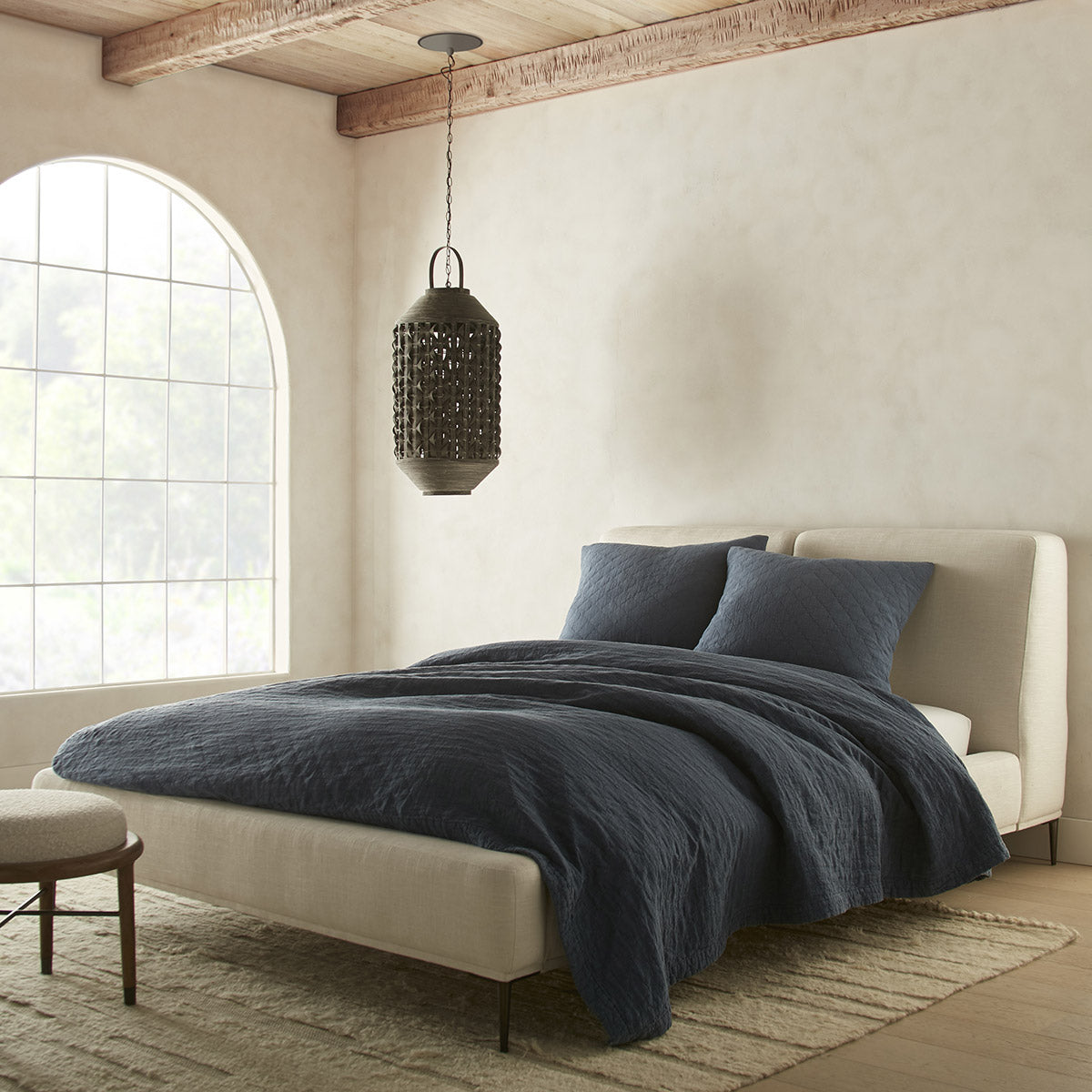 Heritage in Navy On Bed Simple