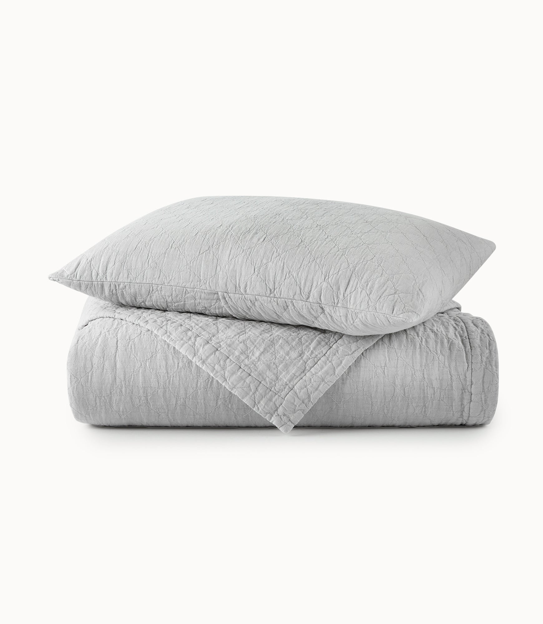 Heritage Stonewashed Linen Quilt Grey