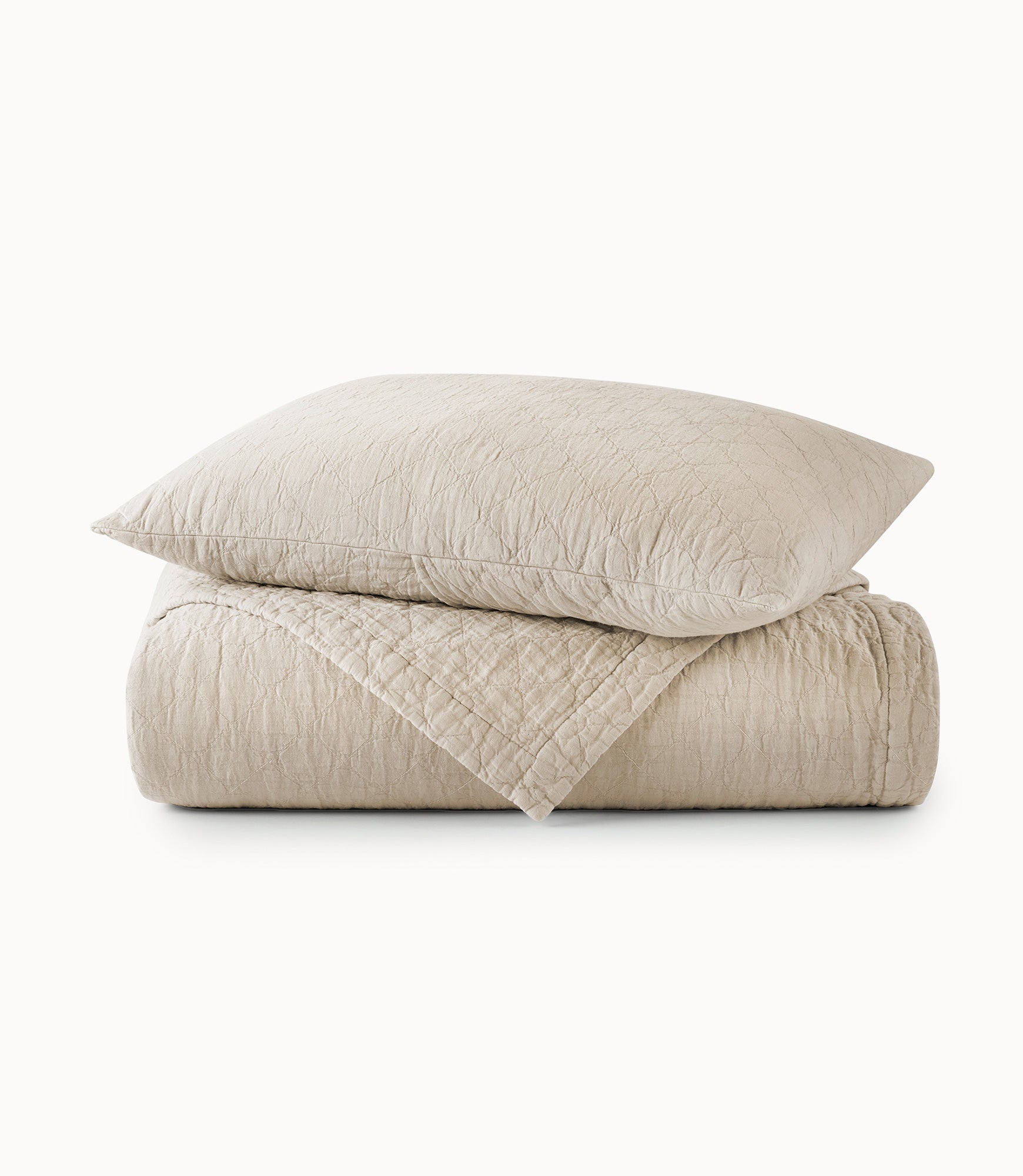 Heritage Stonewashed Linen Quilt Sand