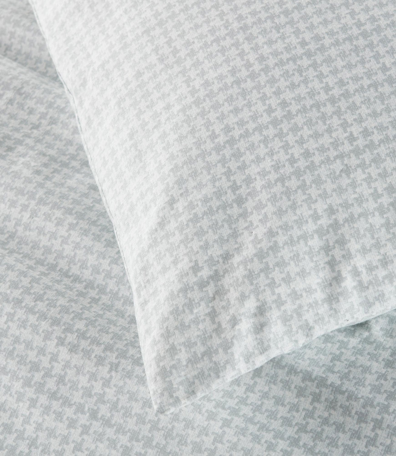Houndstooth Percale Duvet Cover Light Blue detail