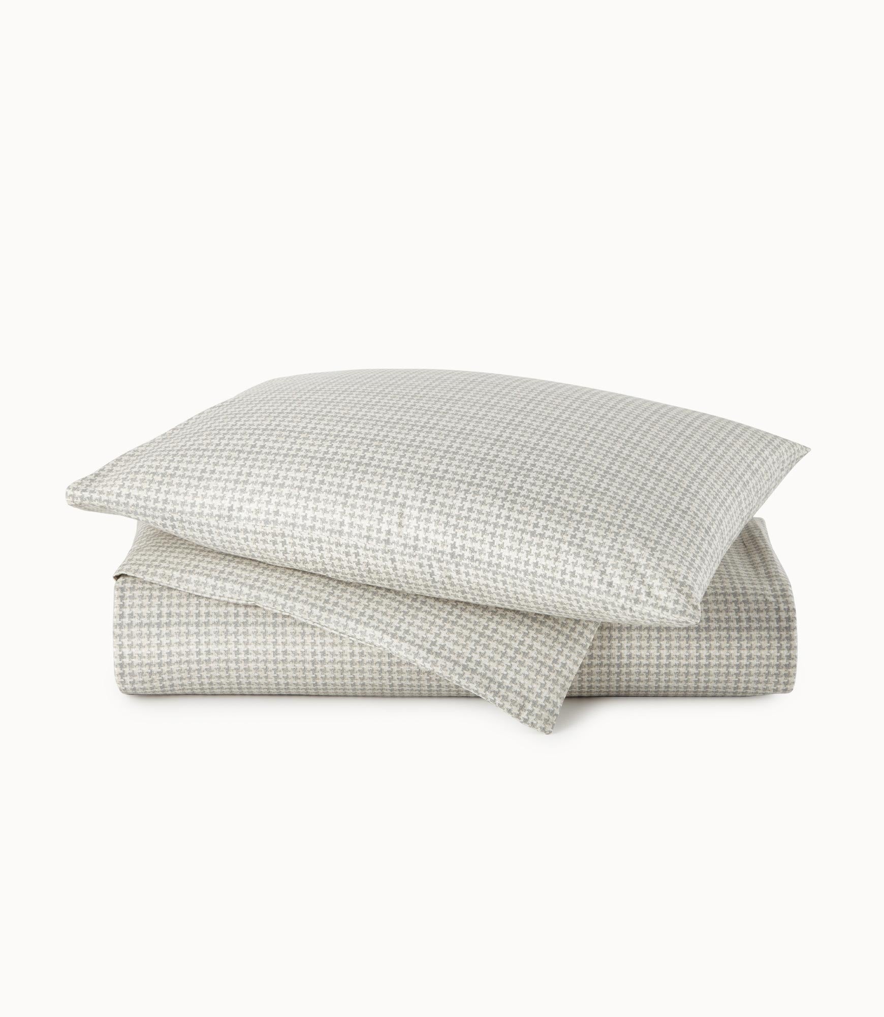 Houndstooth Percale Duvet Cover Greige