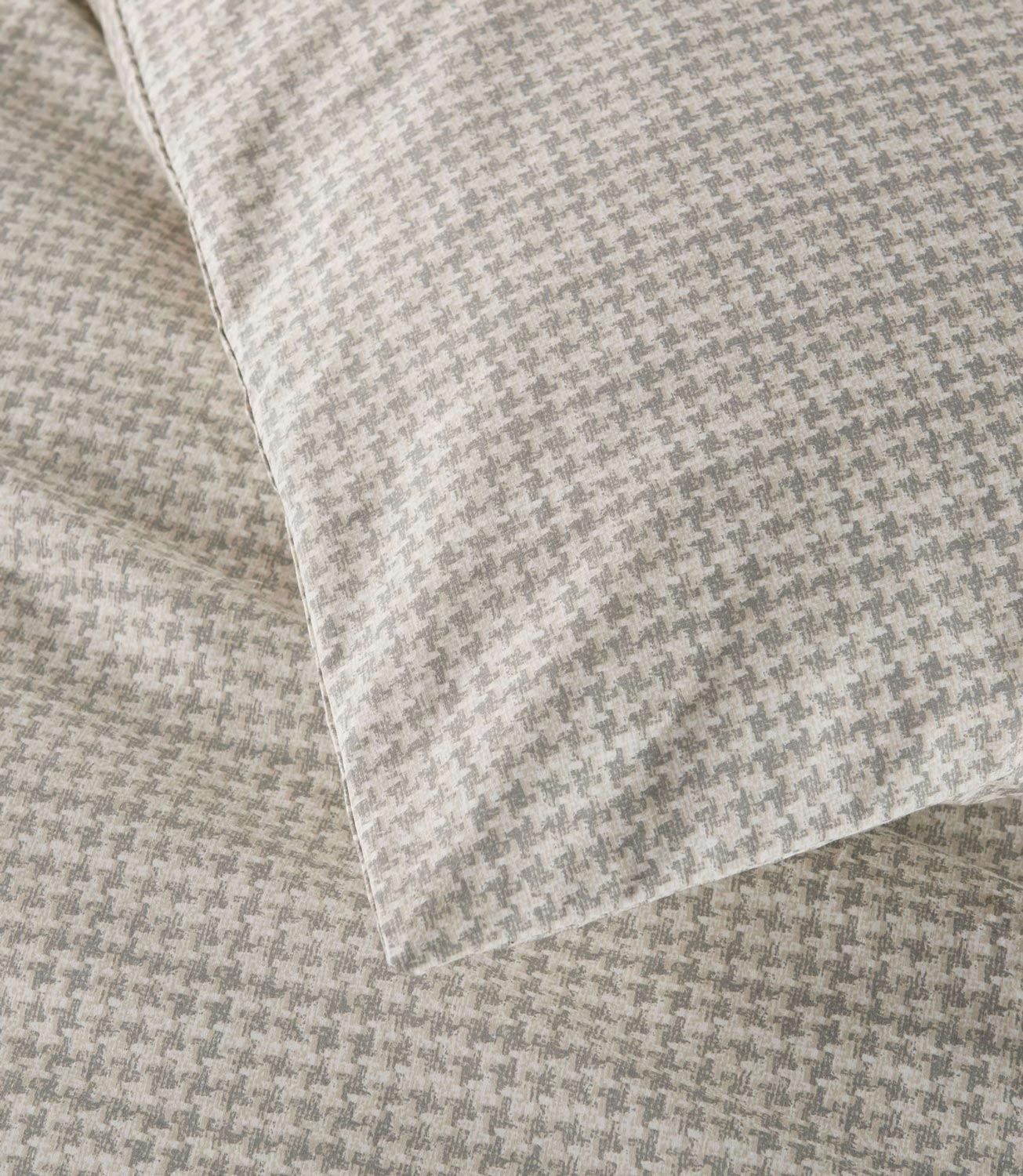 Houndstooth Percale Duvet Cover Greige detail