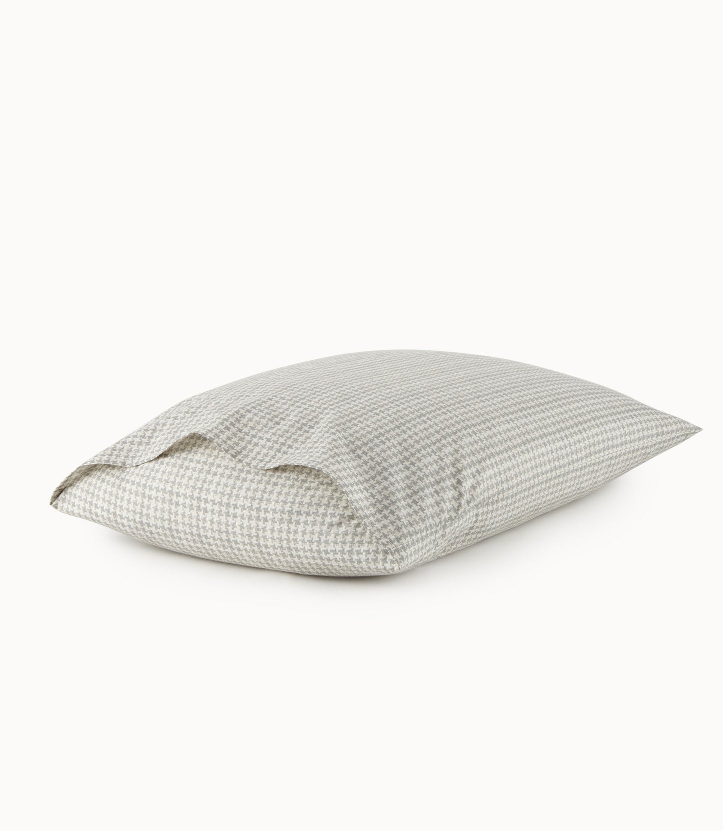 Houndstooth Percale Sleeping Sham Greige envelop closure