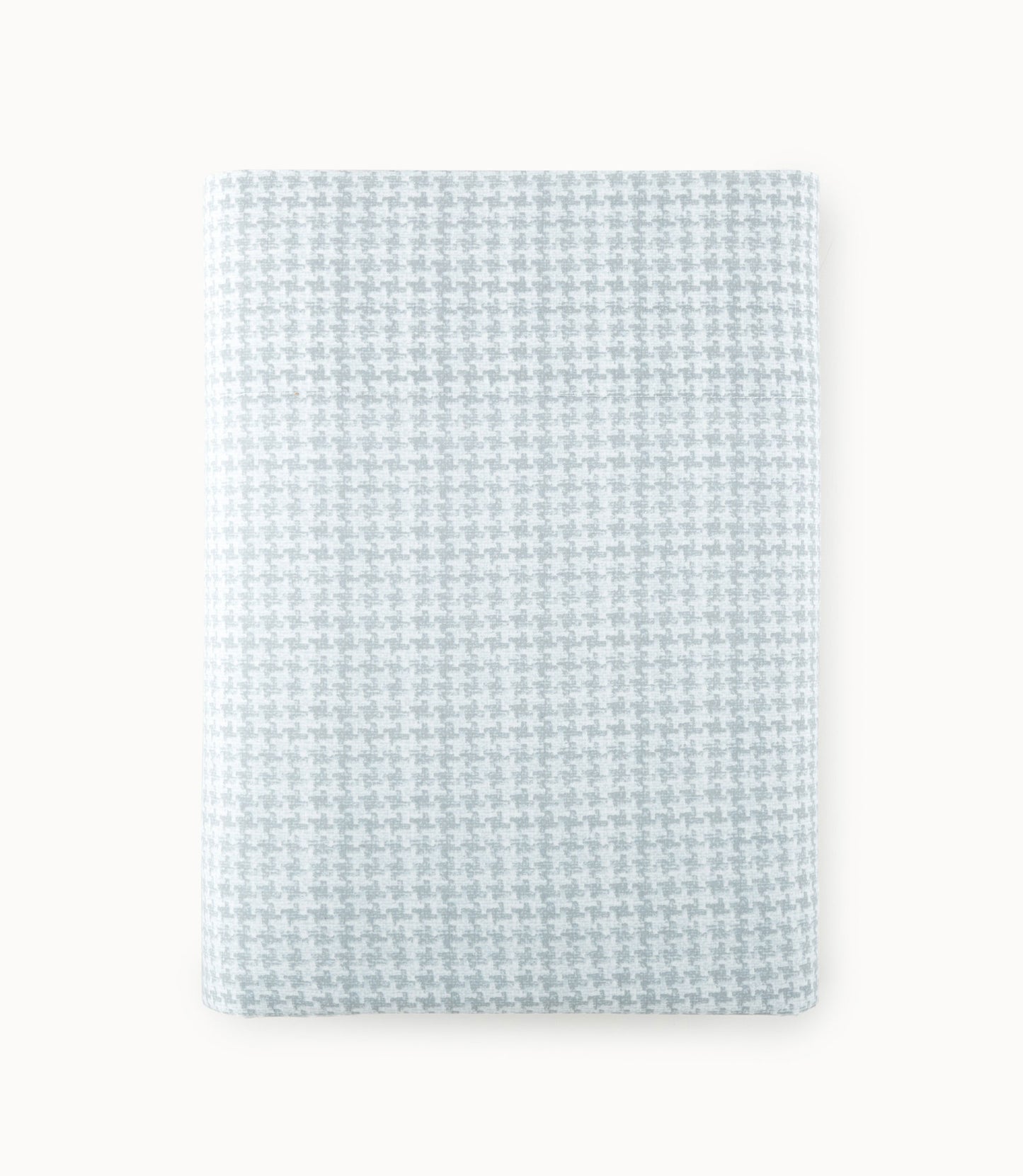 Houndstooth Percale Flat Sheet Light Blue