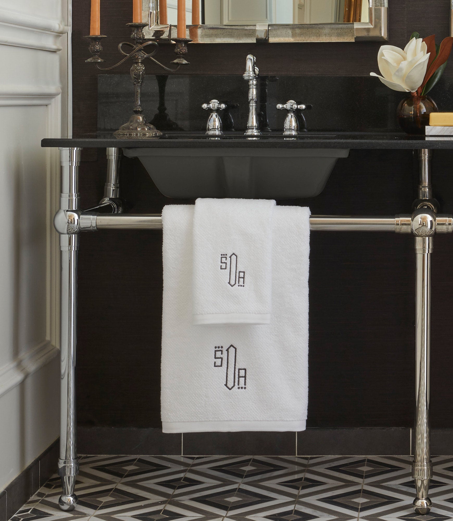 Monogrammed Bath Towel Sets-Signature Monogram Towels