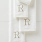 Jubilee Towel Set Detail Shot of White Bath Towels Monogrammed
