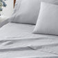 Washed Linen Sheets Gray on Bed