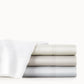 Lyric Percale Flat Sheets in White Ivory Platinum Ice