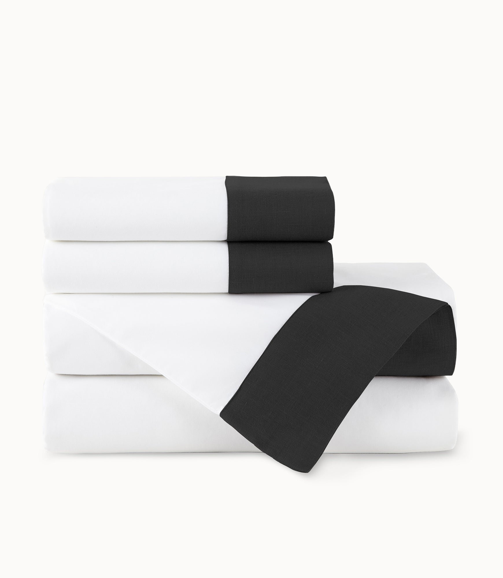 Mandalay Linen Cuff Sheet Set Black