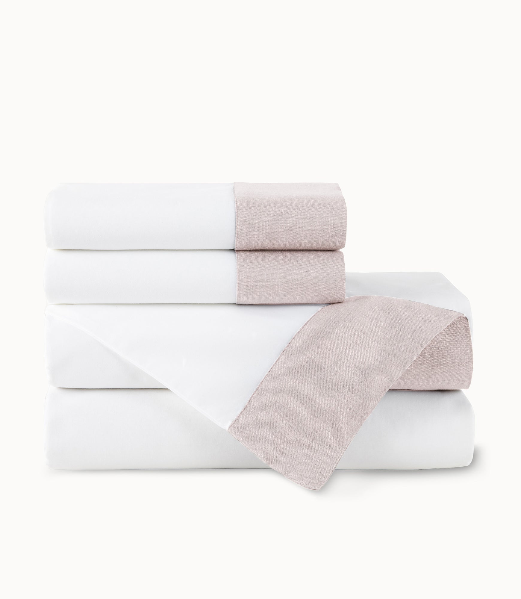 Mandalay Linen Cuff Sheet Set Blush