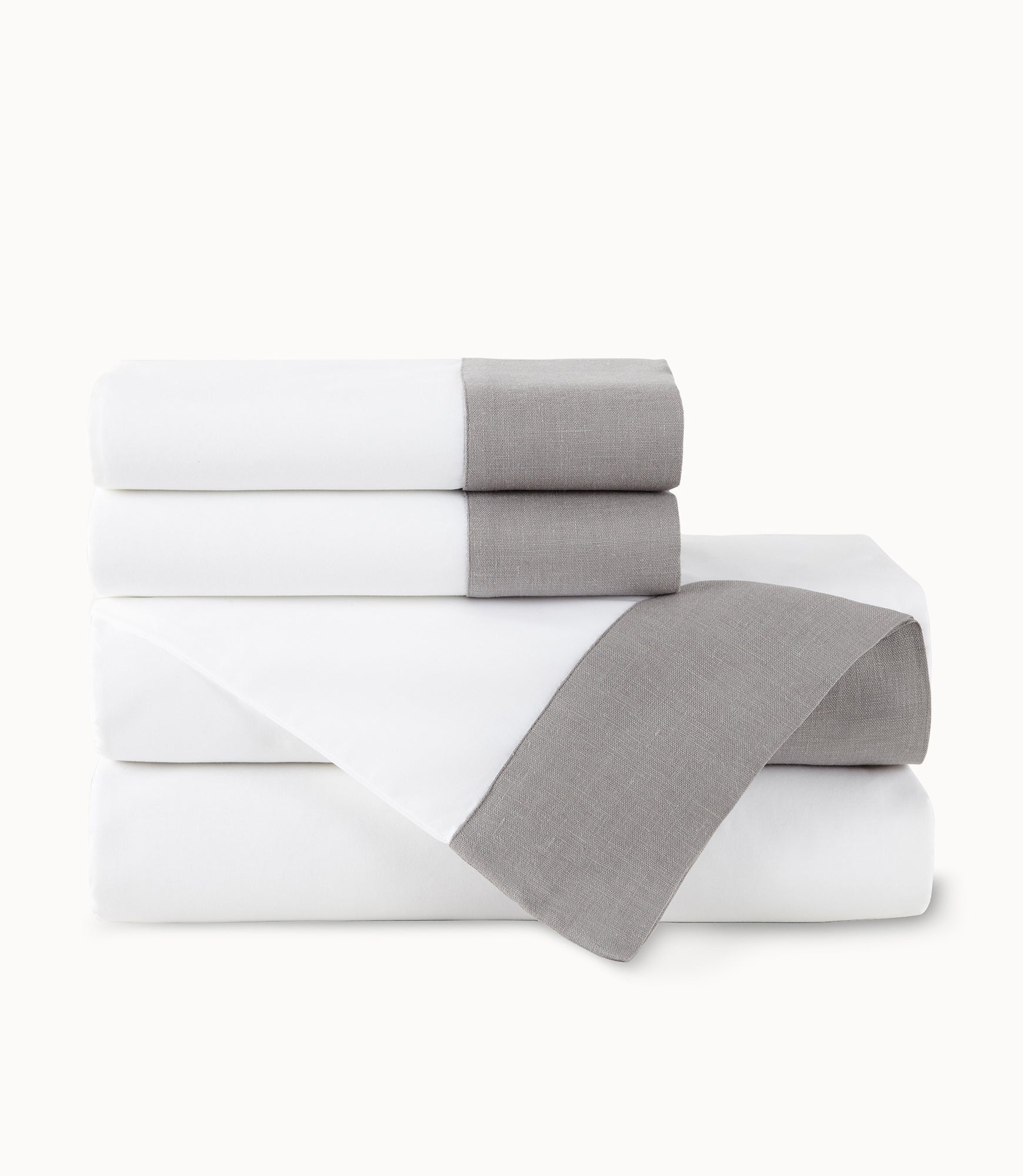 Mandalay Linen Cuff Sheet Set Gray