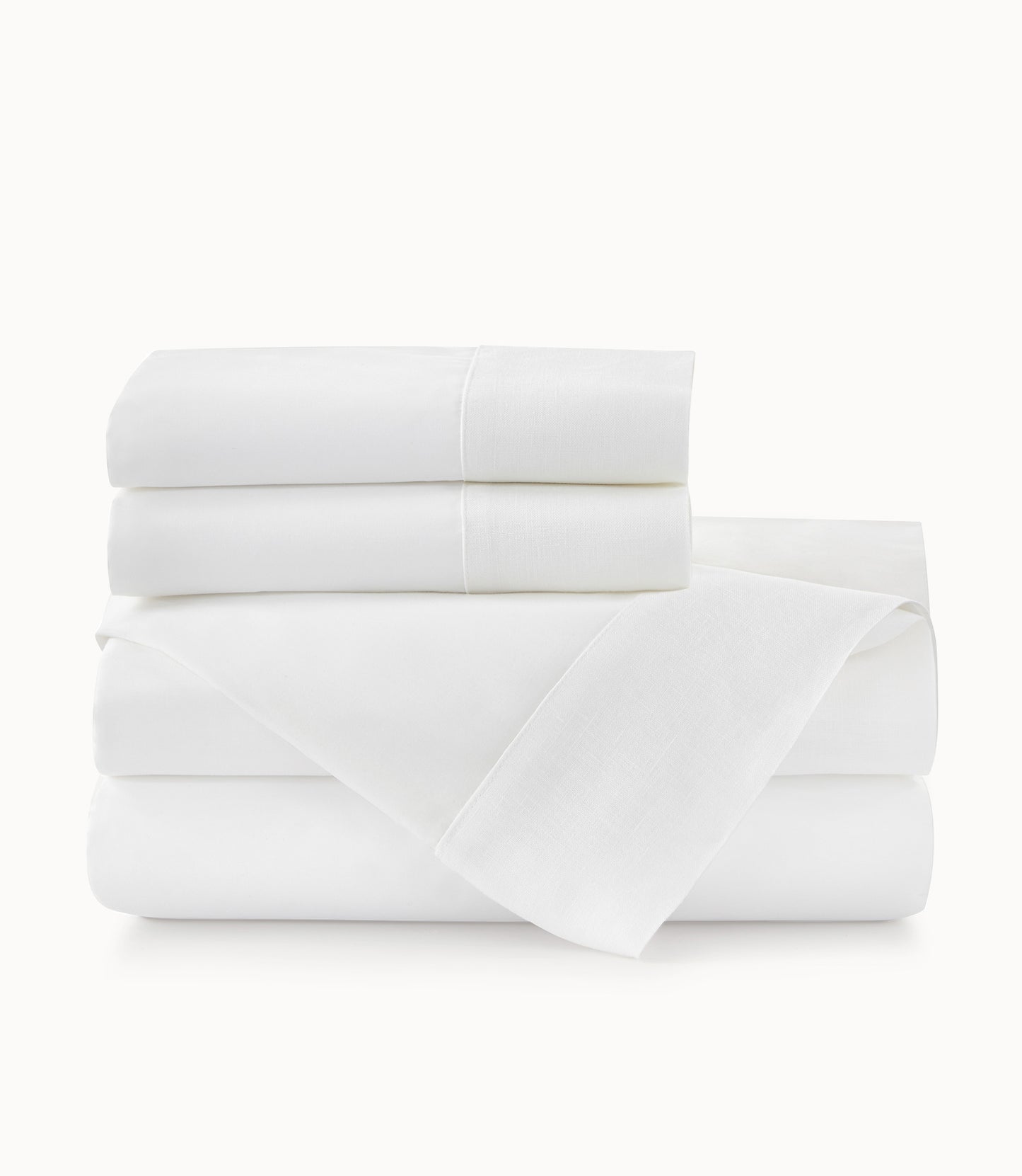 Mandalay Linen Cuff Sheet Set White