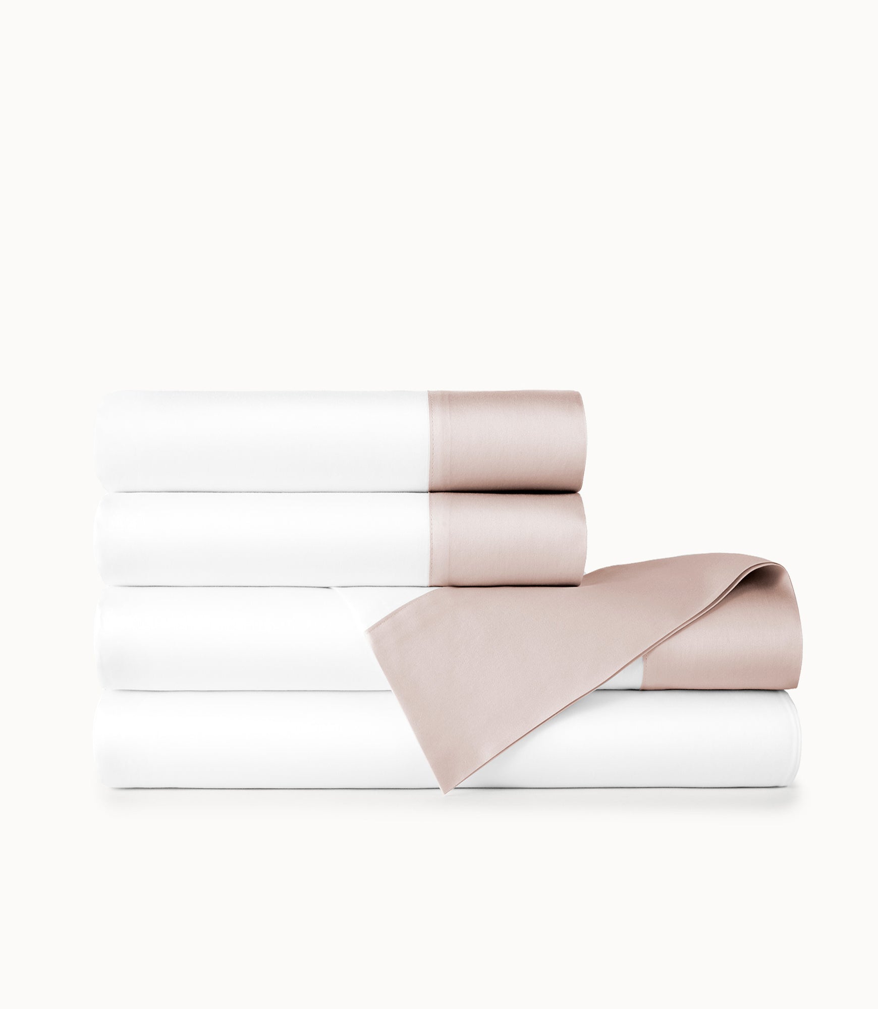 Modern Cuff Sateen Sheet Set Nude