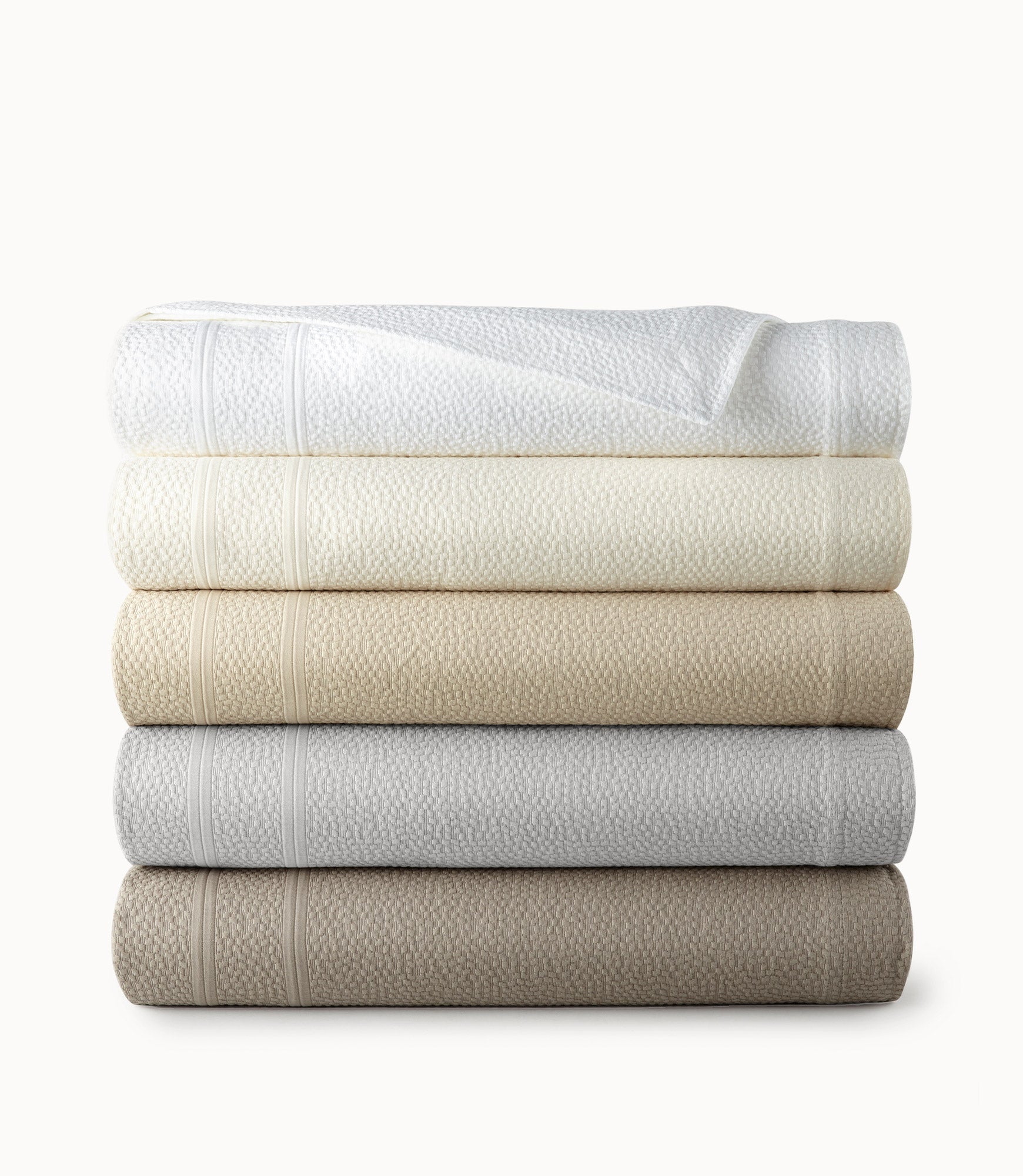 stack of peacock alley neutral shams