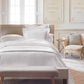 Montauk Matelassé Coverlet White on Bed in French Room