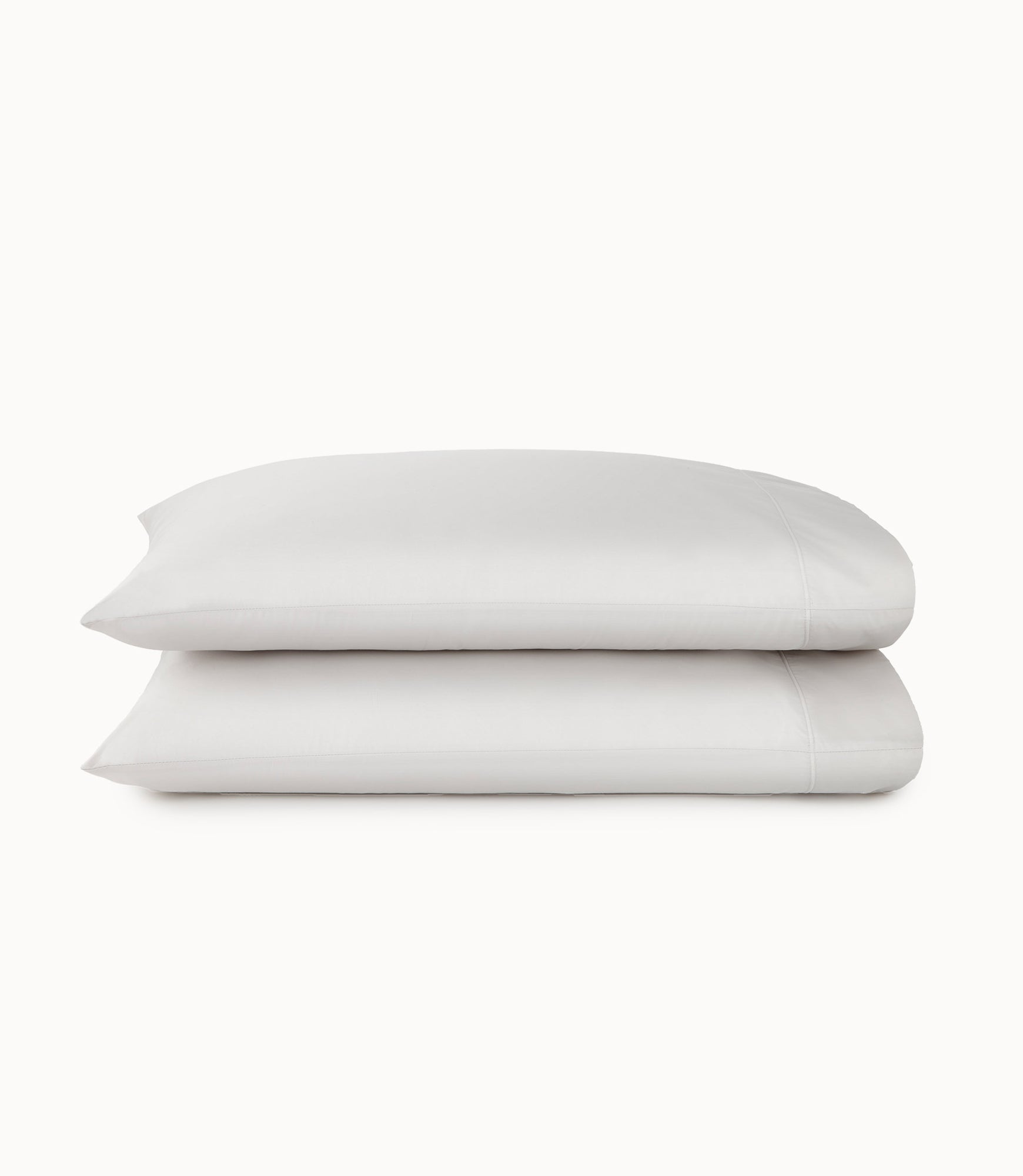 Fern Cuff Percale Pillowcases Light Gray