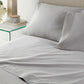 Nile Egyptian Cotton Flat Sheet on Bed Light Gray