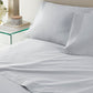 Nile Egyptian Cotton Flat Sheet on Bed Misty Blue