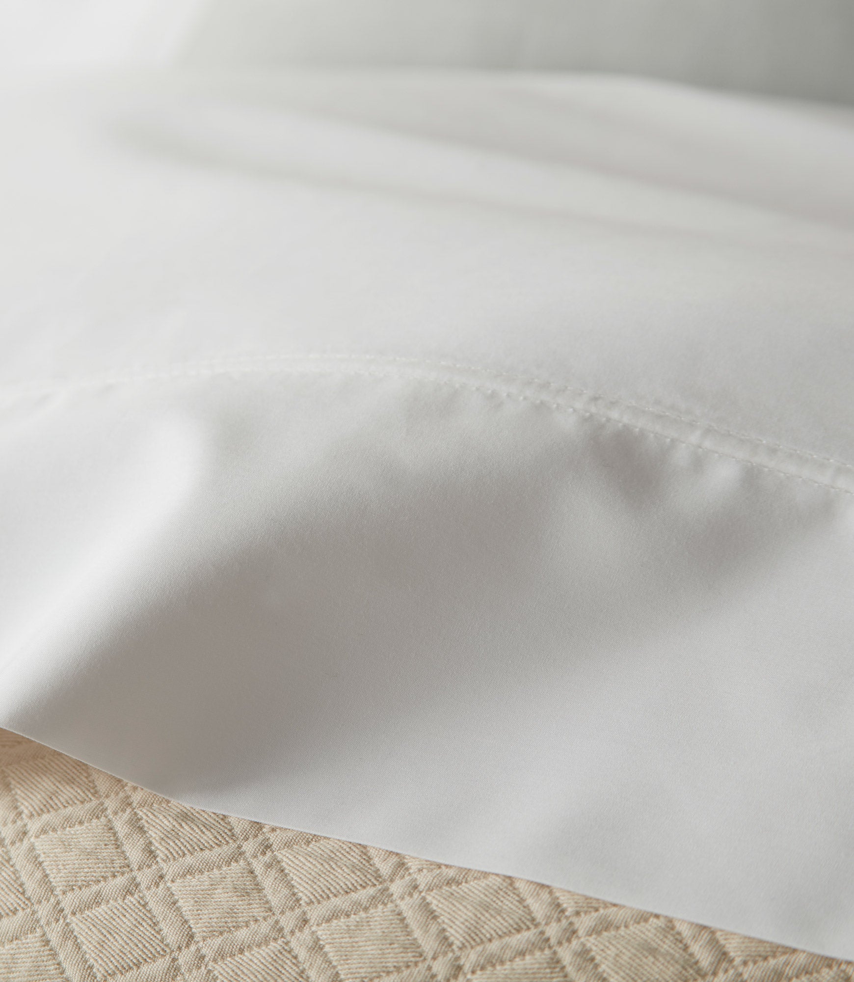 Nile Egyptian Cotton Flat Sheet Pearl Detail