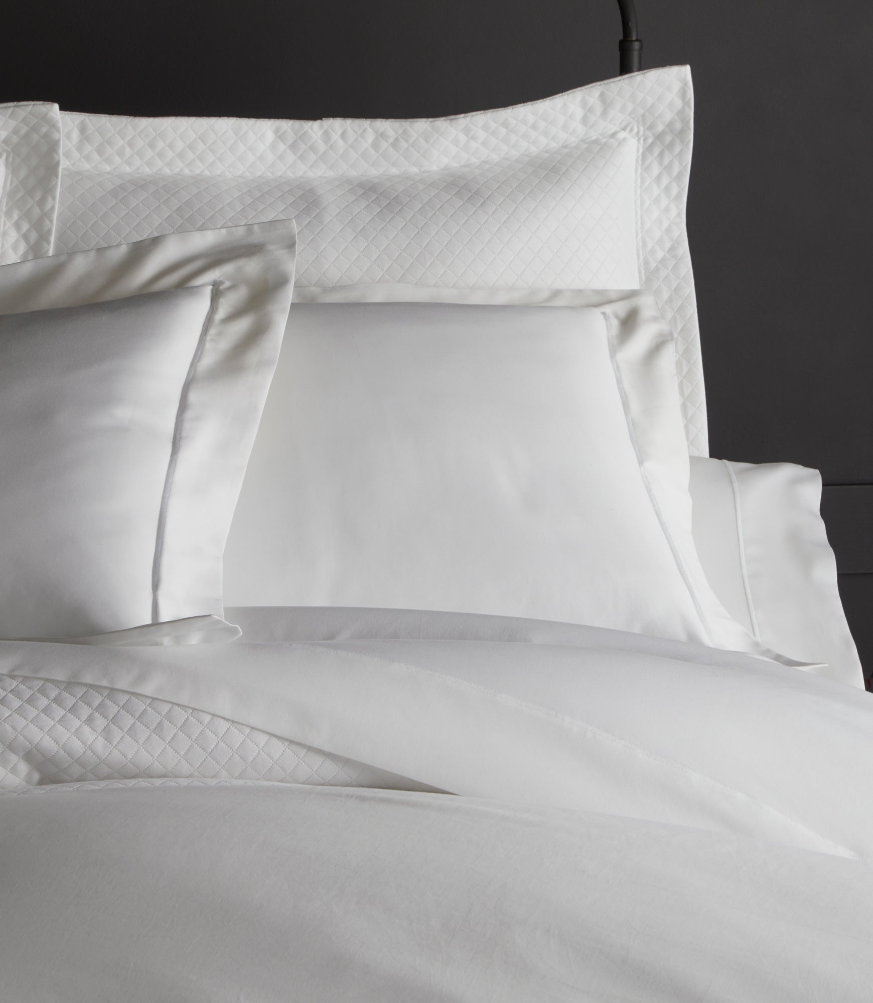 Oxford Sham in White Detail on Bed
