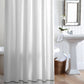 Pique 2 Tailored Shower Curtain Pewter Trim Hanging In Bathroom