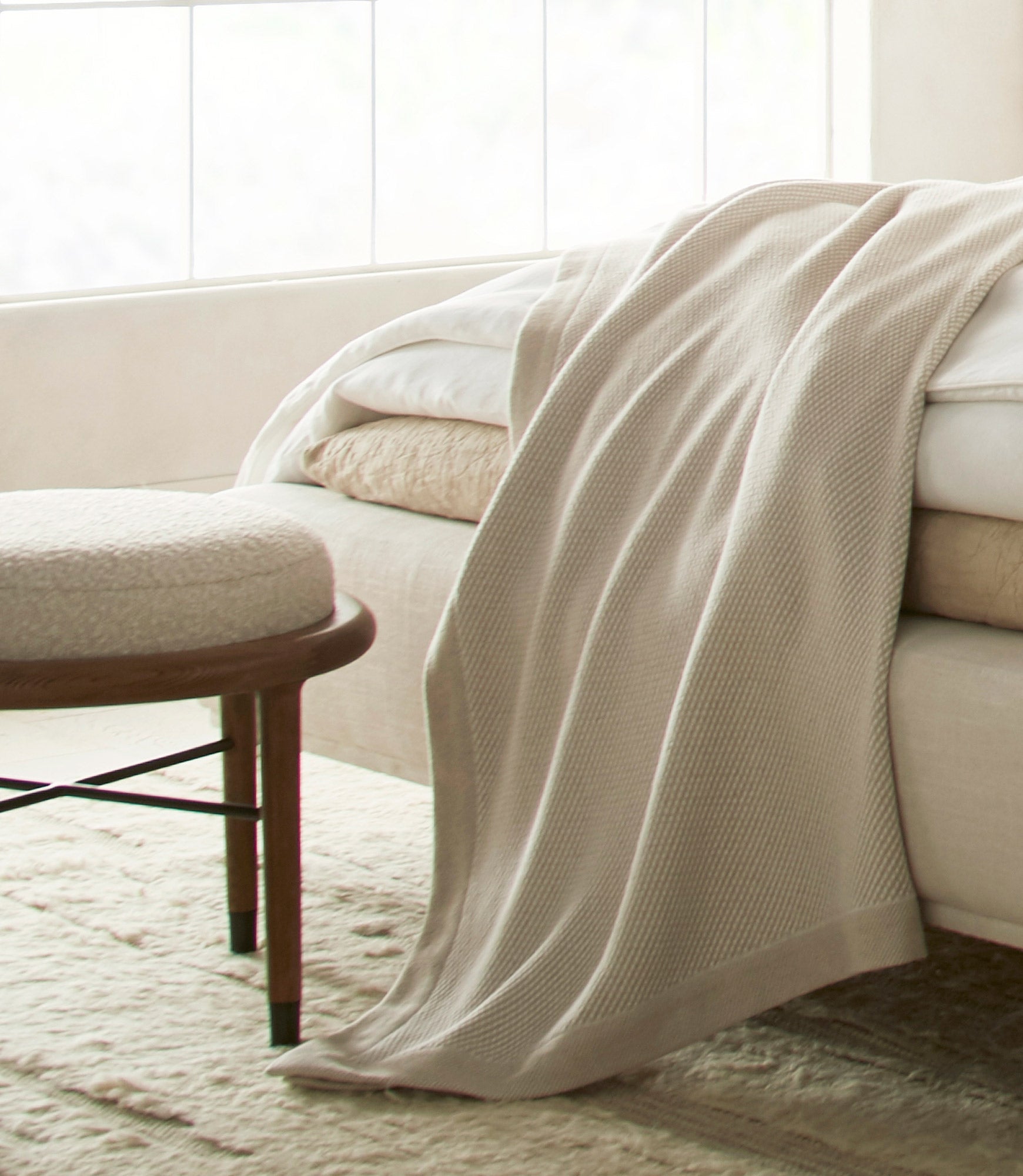 Portico Woven Linen Blanket Lifestyle Linen Color