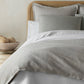 Pousada Linen Duvet Cover and Shams on a Bed Gray