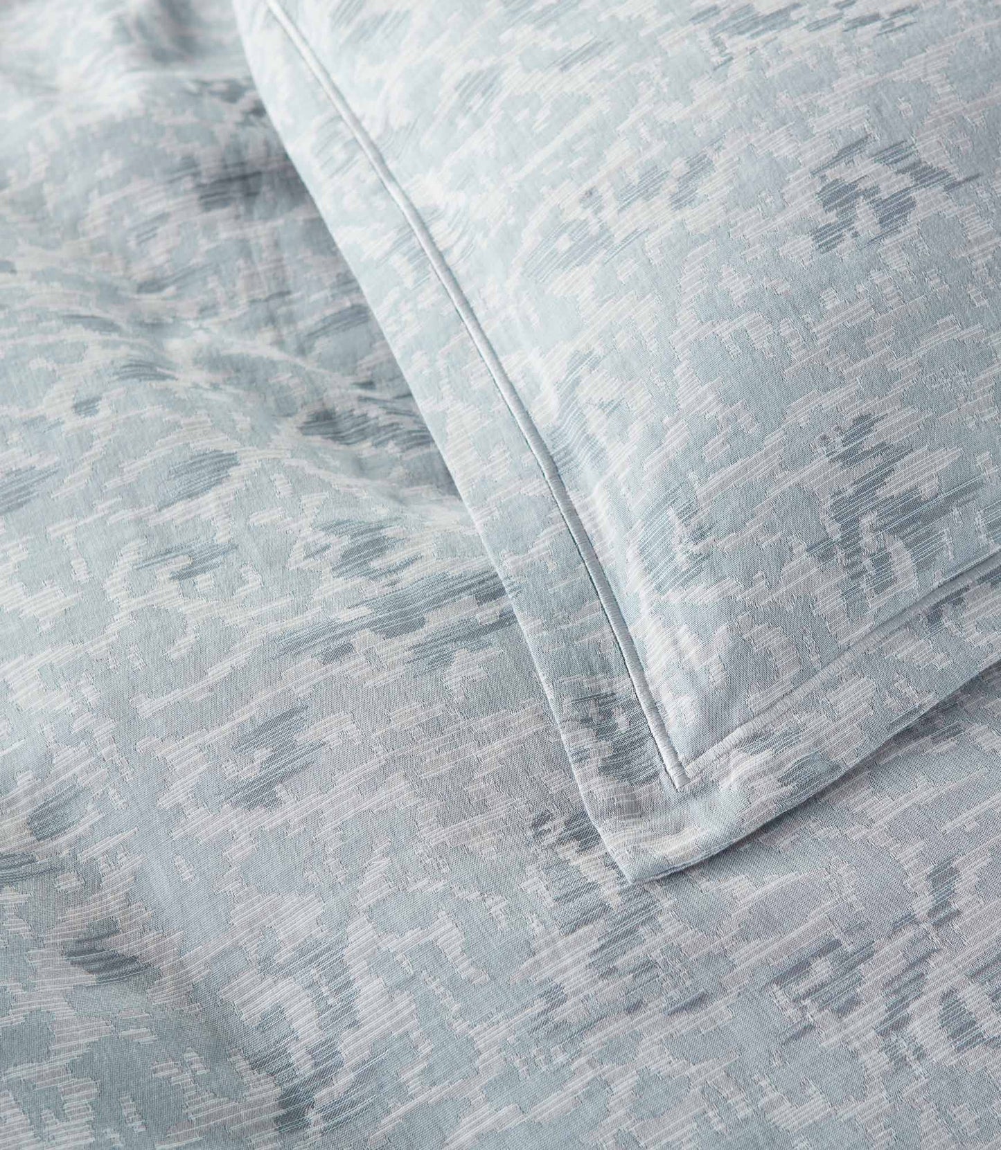 Ravenna Jacquard Sham corner detail Blue