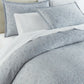 Ravenna Jacquard Shams on bed Blue