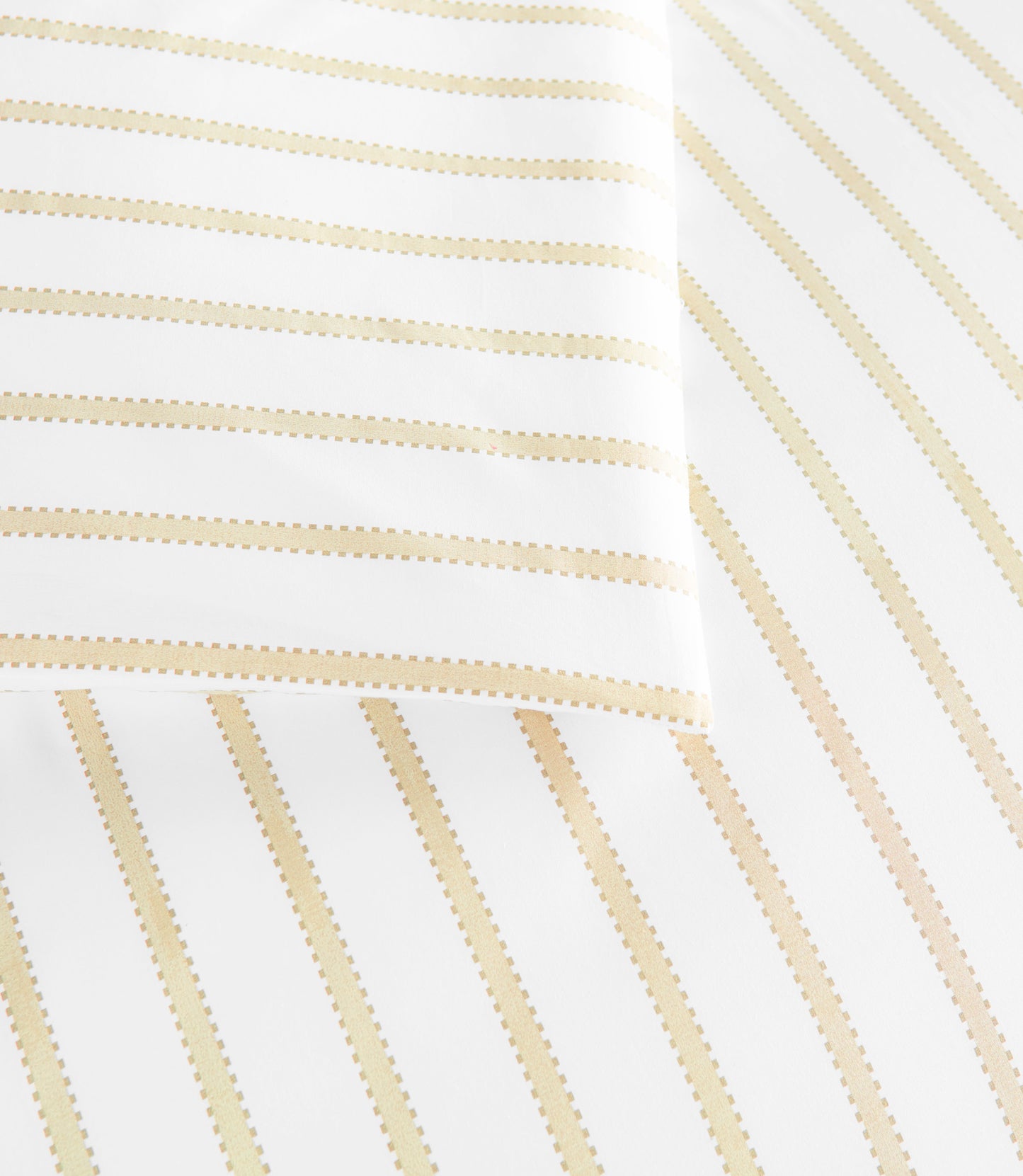 Products Ribbon Stripe Percale Sheet Set Honey Detail