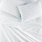 Ribbon Stripe Percale Fitted Sheet Set Denim