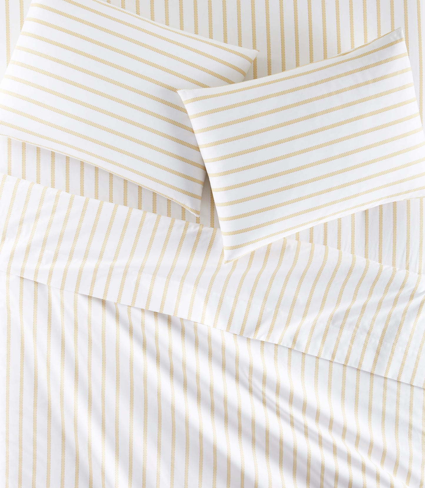 Ribbon Stripe Percale Flat Sheet Set Honey