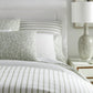 ribbon stripe percale Olive duvet cover on a bed