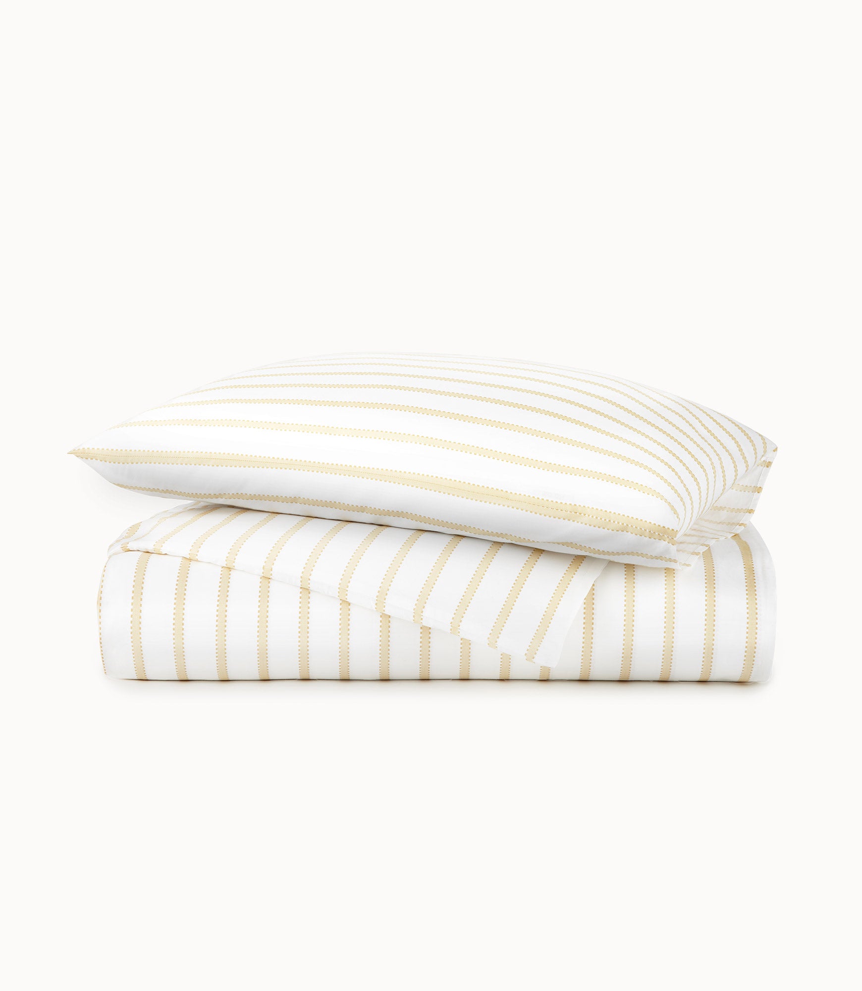 Ribbon Stripe Percale Duvet Cover Honey