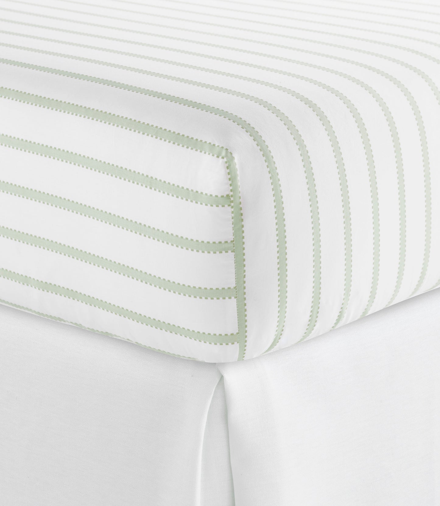 Ribbon Stripe Percale Fitted Sheet Olive