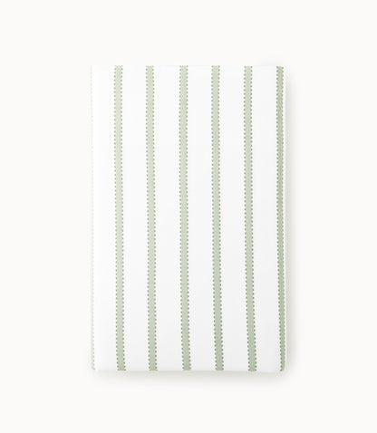 Ribbon Stripe Percale Flat Sheet Olive