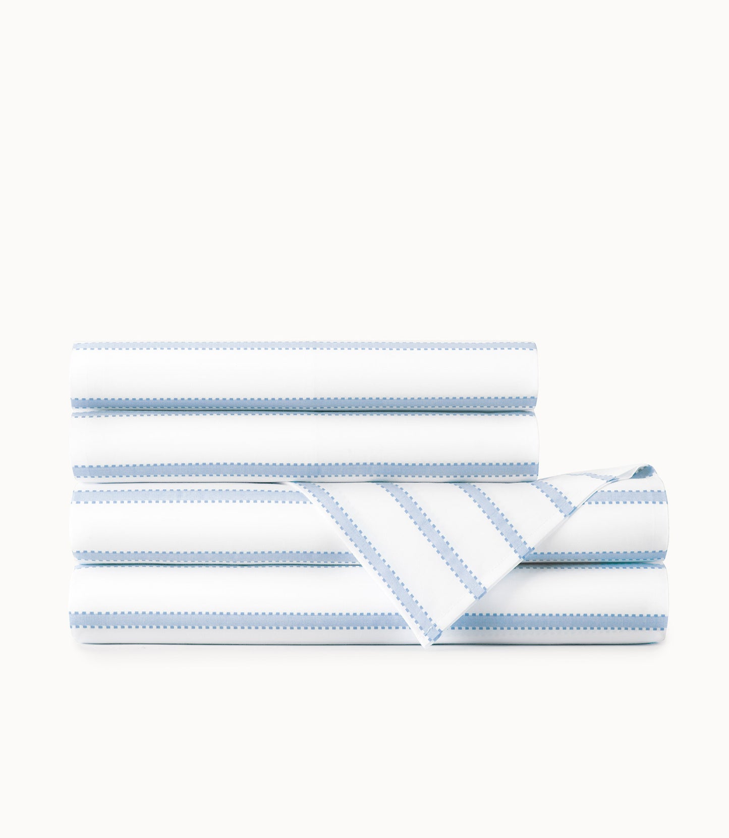Ribbon Stripe Percale Sheet Set Denim
