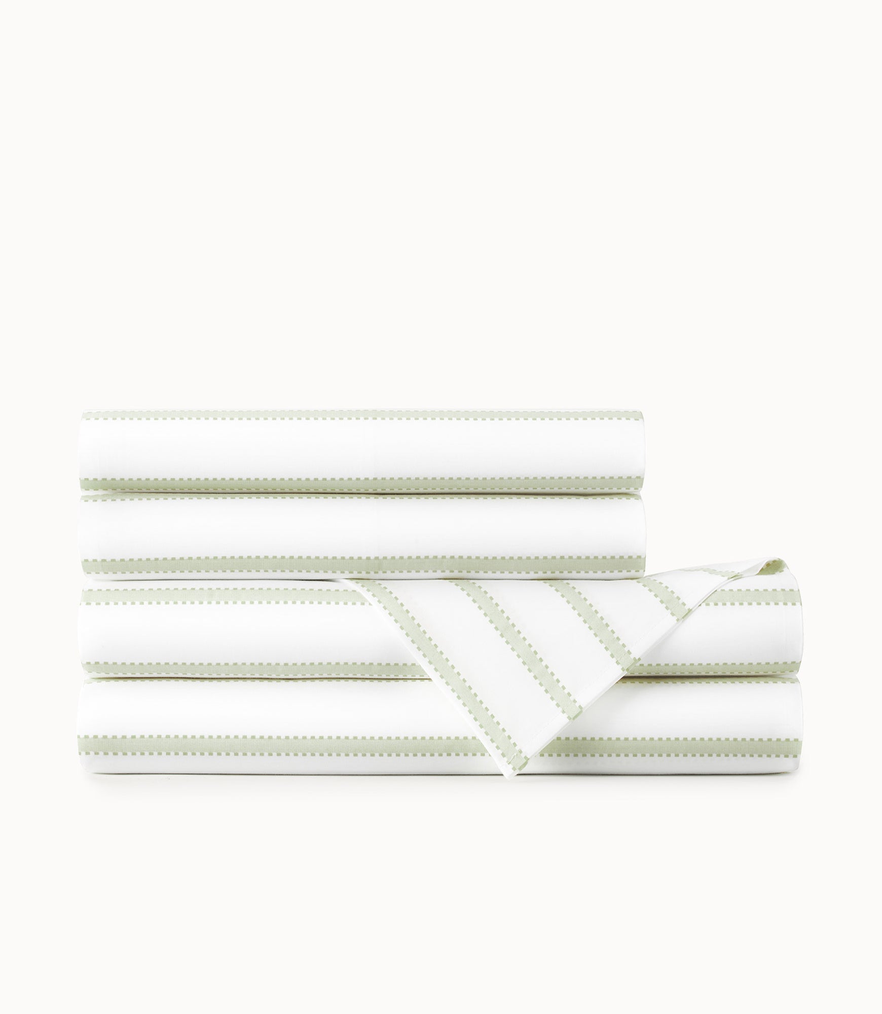 Ribbon Stripe Percale Sheet Set Olive