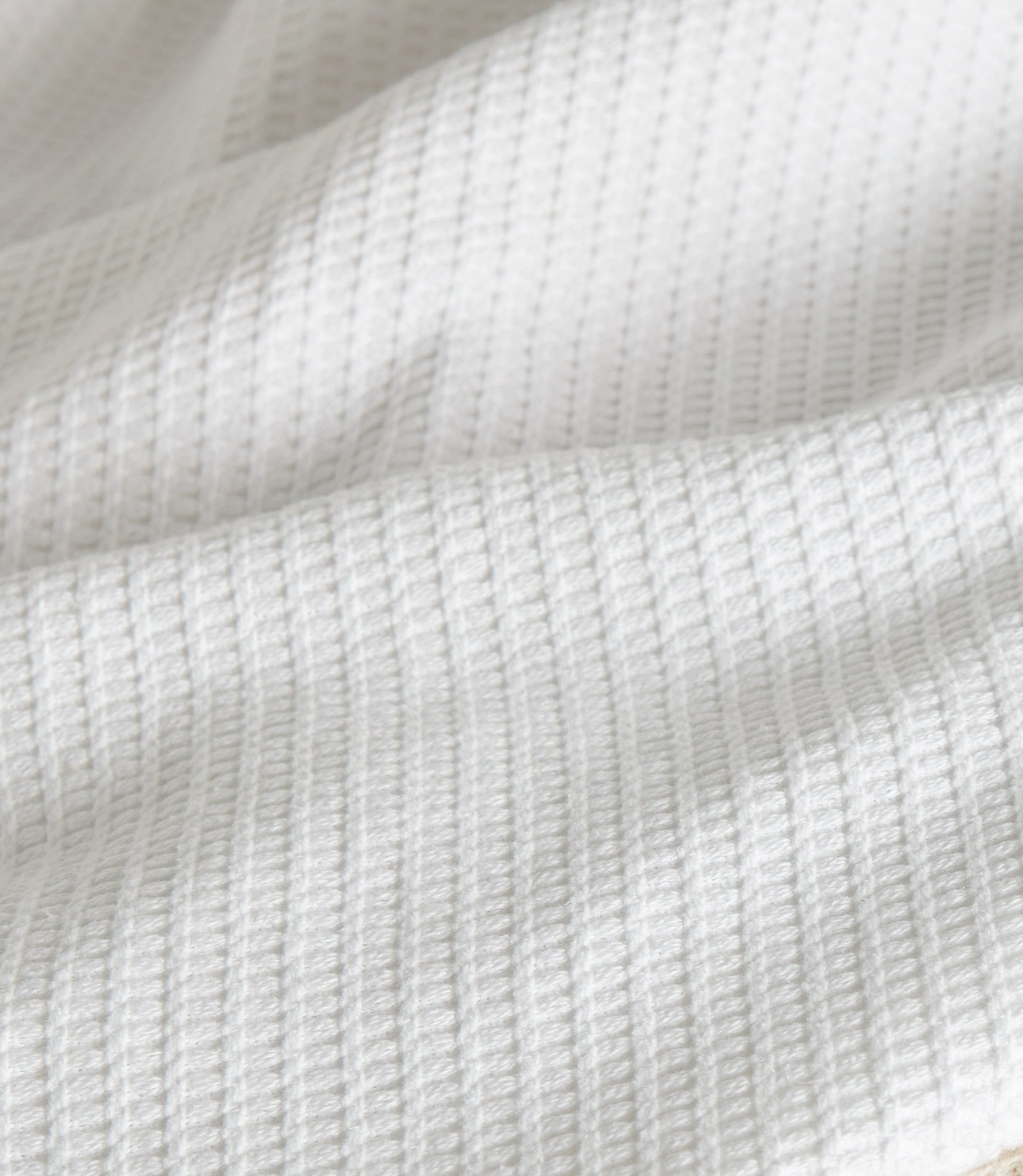 Riviera Waffle Weave Blanket Detail White Color