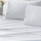 Urban Scallop Sateen Sheet Set Fog on Bed