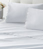 Urban Scallop Sateen Sheet Set Fog on Bed
