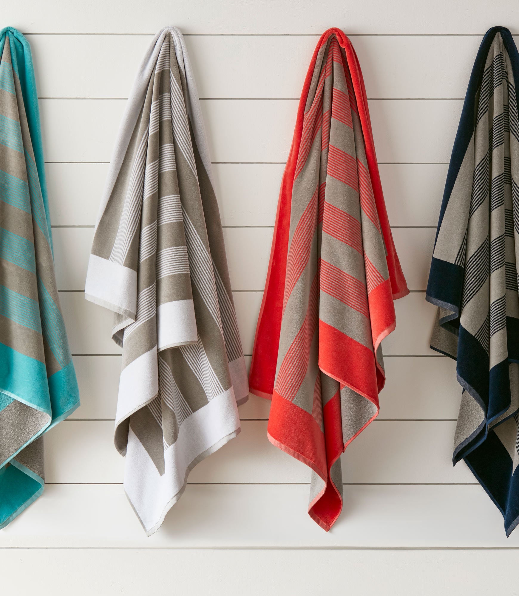 Soleil Stripe Beach Towels Hanging Multiple Colors