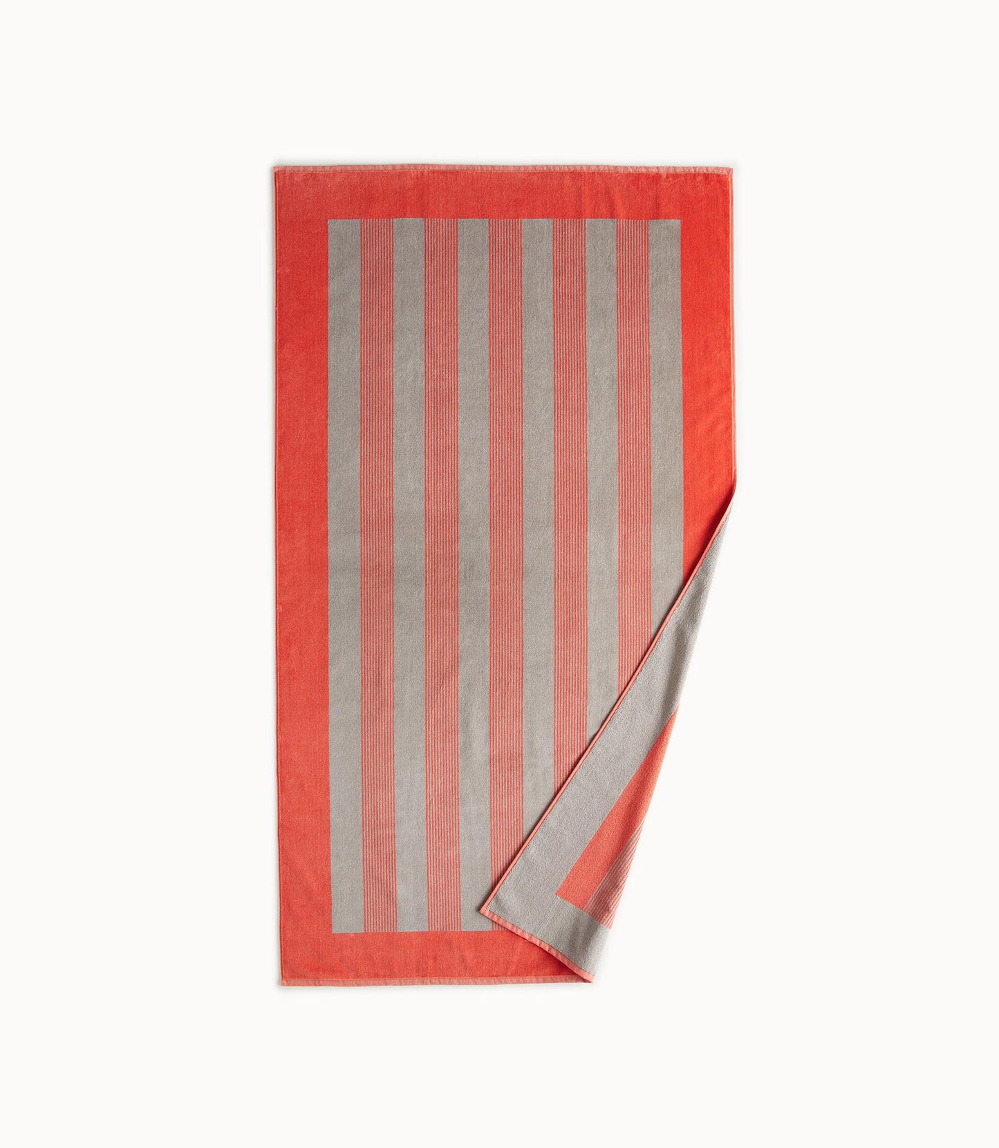 Soleil Stripe Beach Towel Coral