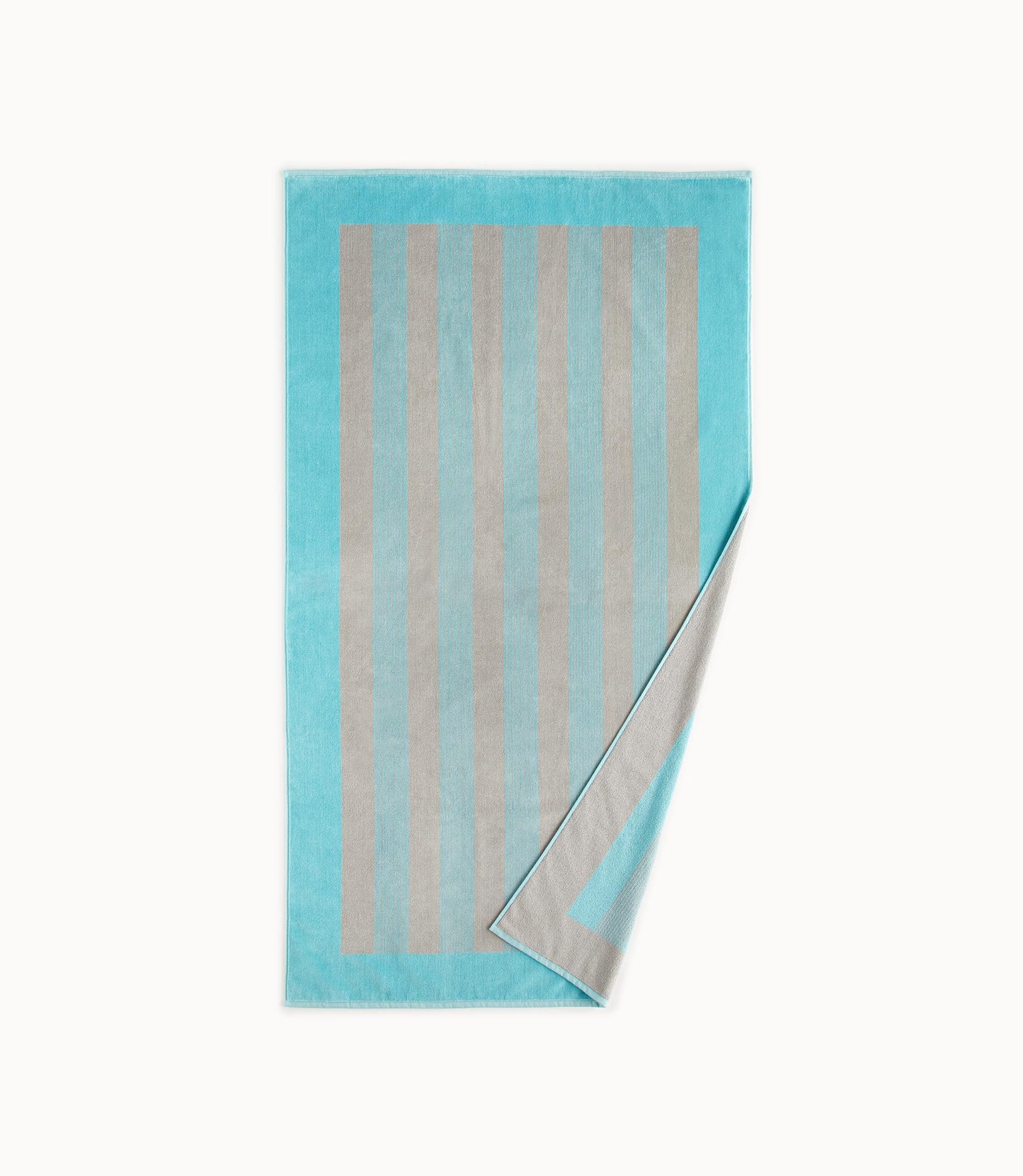 Soleil Stripe Beach Towel Aqua