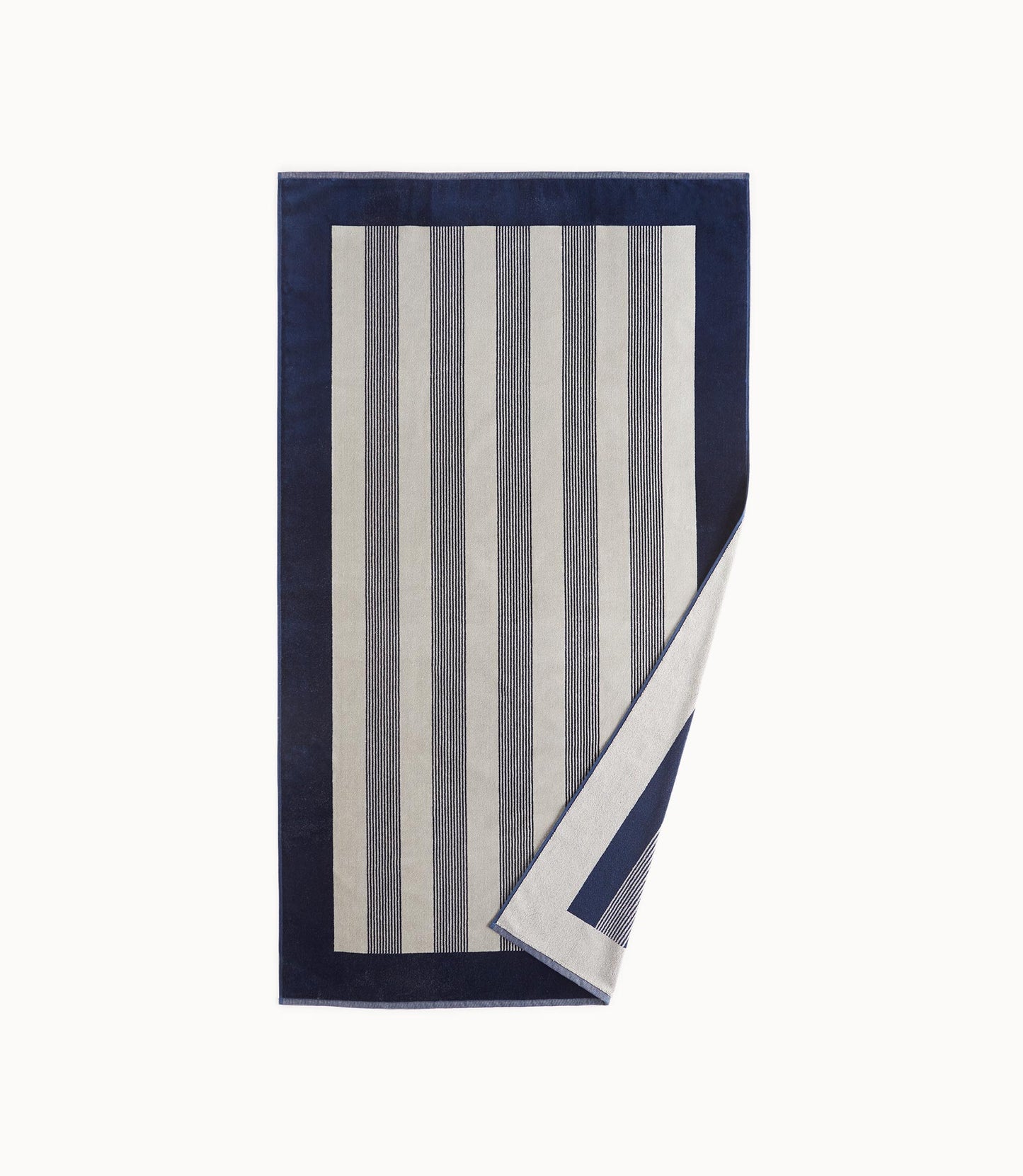 Soleil Stripe Beach Towel Navy
