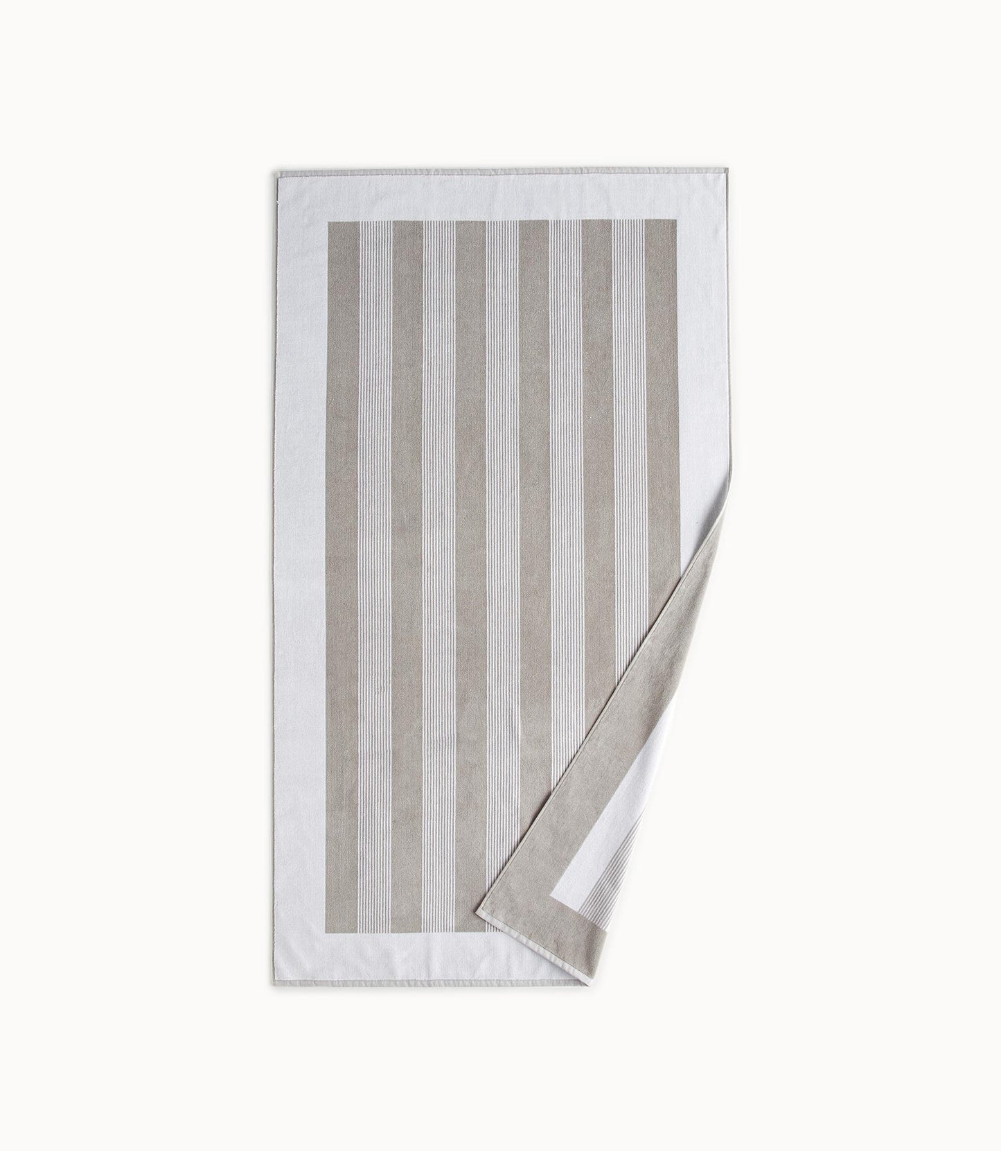 Soleil Stripe Beach Towel White